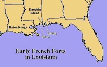 Early french forts in Louisiana