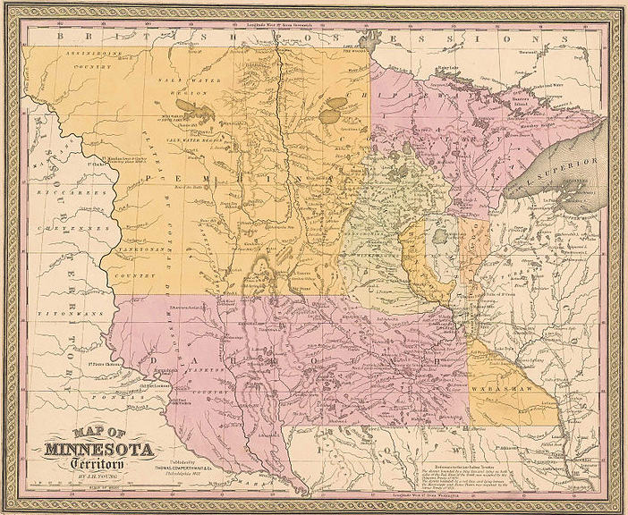 1852 map of Minnesota Territory