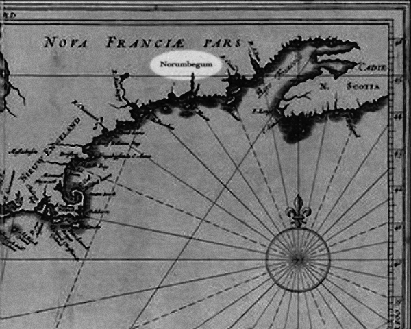 1630 Dutch map of “Norumbegum”