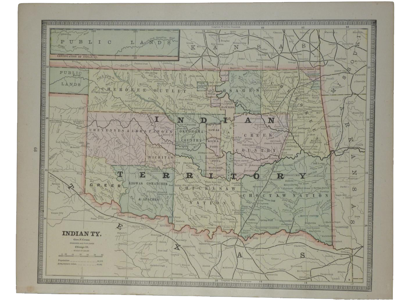 1885 Map of “Indian Territory”
